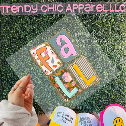 Trendy Chic Apparel LLC - Wholesale Sublimation Transfer - Fall Preppy Squares DTF Transfer  0