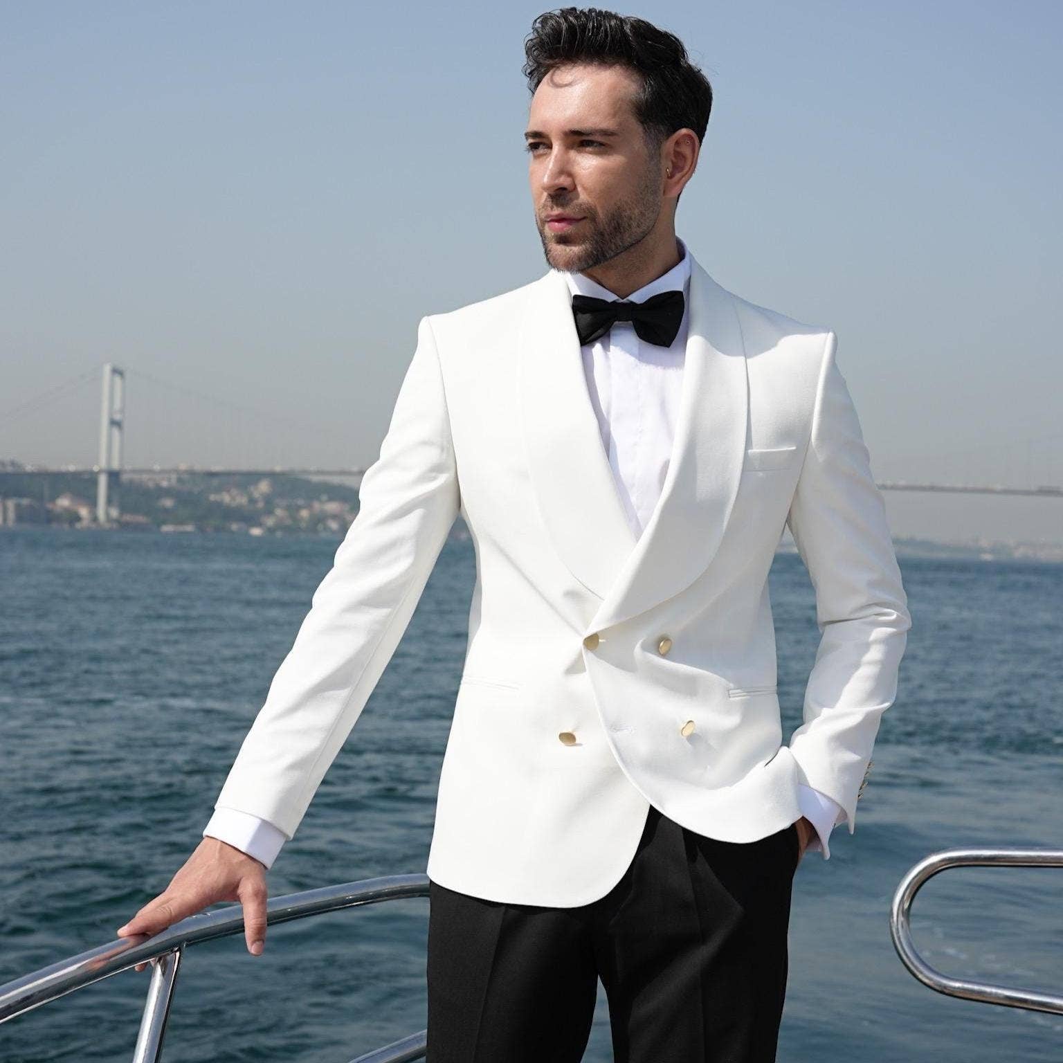 parez suits - Wholesale Tuxedo Set - Men's - White Tuxedo Groom Suit for men Parez Suit1
