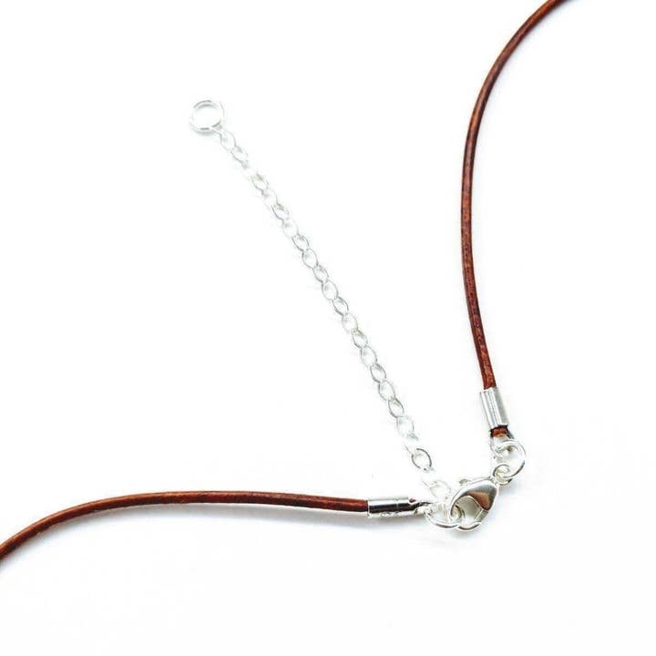 Alexa Martha Designs – wholesale Hänge-/berlockhalsband – Silver grön blå skal pärla Charm läder halsband3