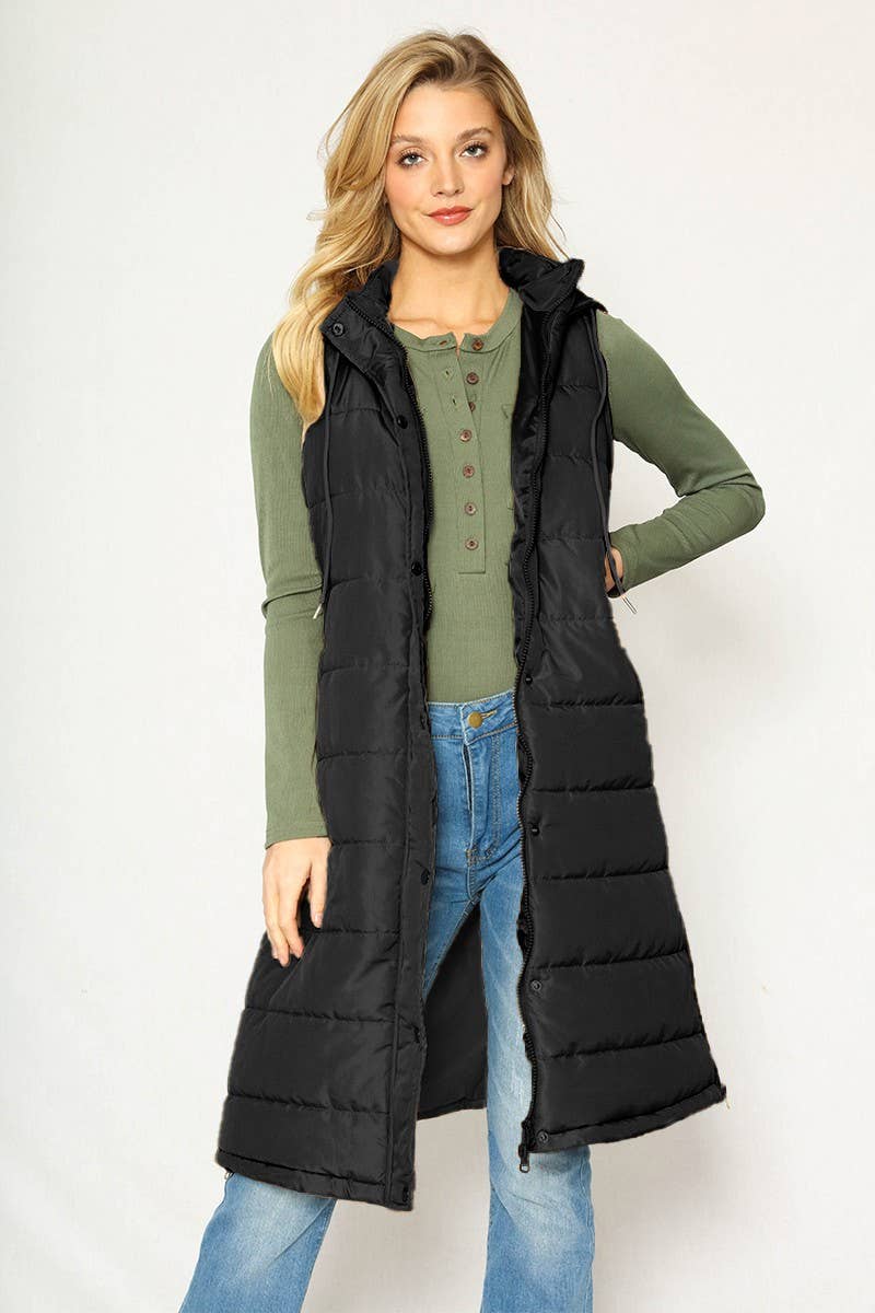 Miss Sparkling - Wholesale Outerwear Vest - Women's - Long Puffer Vest1