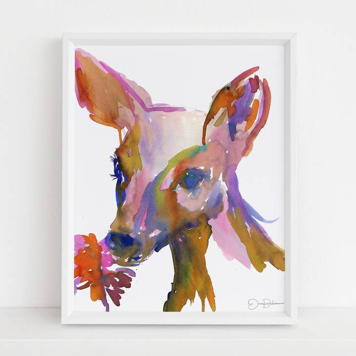 "You Are Deer To Me" Buck Deer Watercolor Print (Copy) for wholesale by Jess Buhman Art