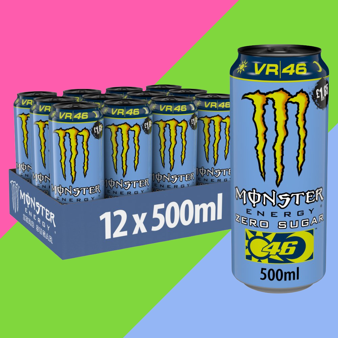 Gaffney's Sweets & Treats Wholesale - Wholesale Sports/Energy Drink - Monster Energy Drink Rossi VR46 Zero Sugar 12 x 500ml PM £1.65 Cans1