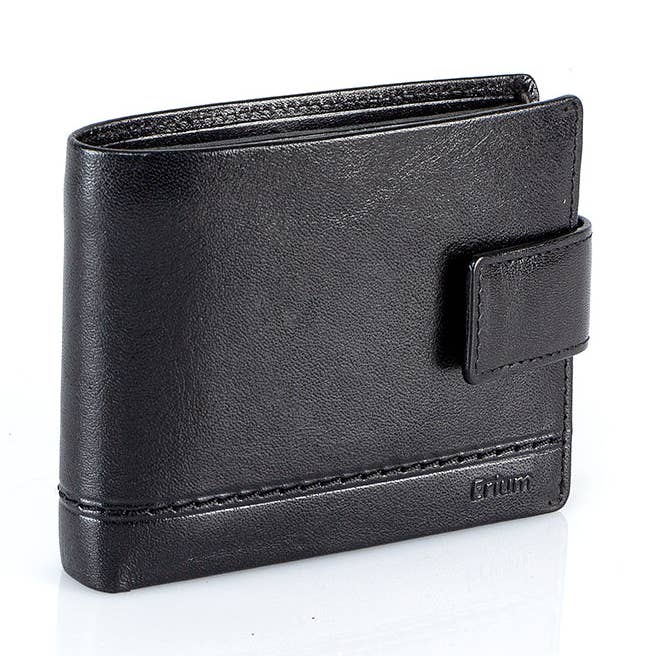 Carteira clássica c/ presilha e Rfid Erium p/ Homem Preta por atacado de ERIUM - Bags and Accessories