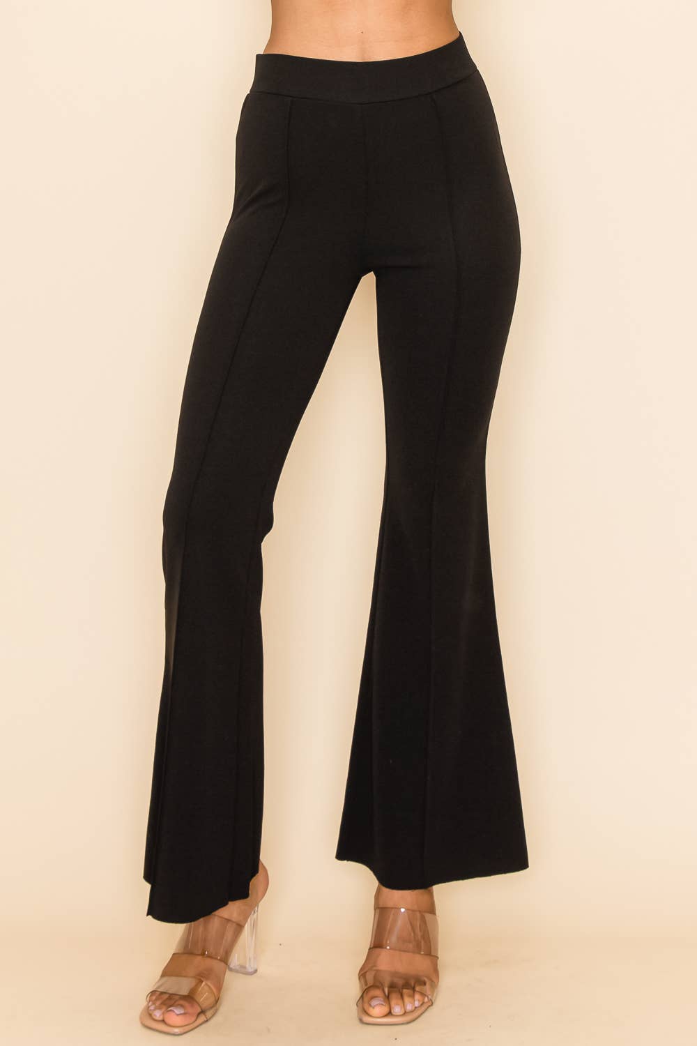 Urban Diction - Vente Pantalon – femme - Pantalon Bell décontracté et professionnel NOIR/ROUGE/VERT/IVOIRE16