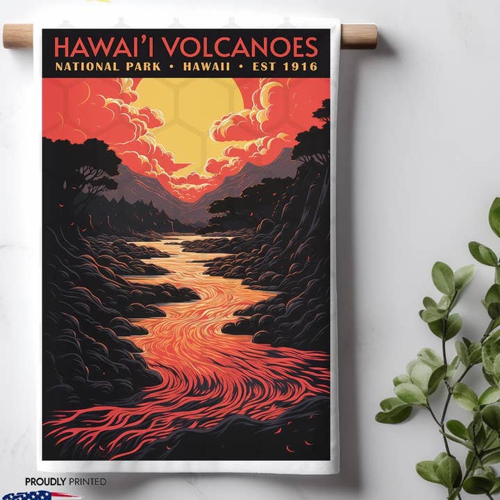 Asciugamano da cucina Hawaii Volcanoes National Park Hawaii per la vendita all'ingrosso da parte di ADDLE iNK