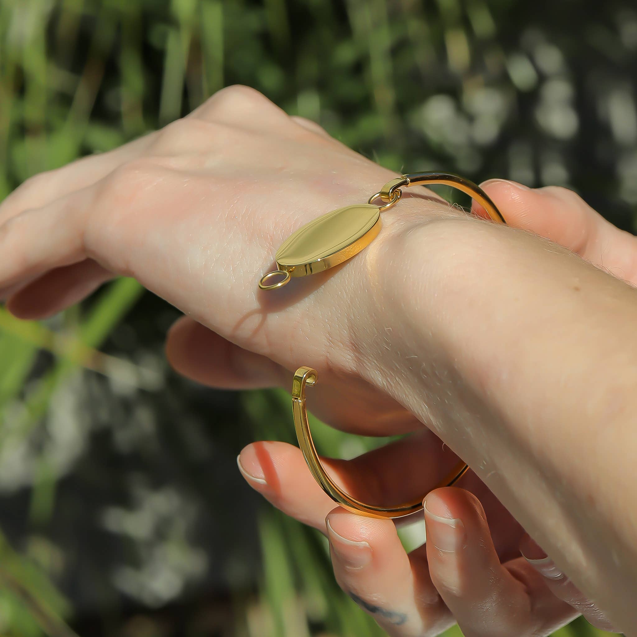 WJW - Vente Bracelet jonc - Bracelet ovale gravable en acier inoxydable5