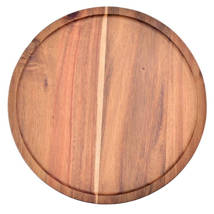 DUKA - Wholesale Platter - 11.4-Inch Acacia Platter With Glass Cover with Serving Set4