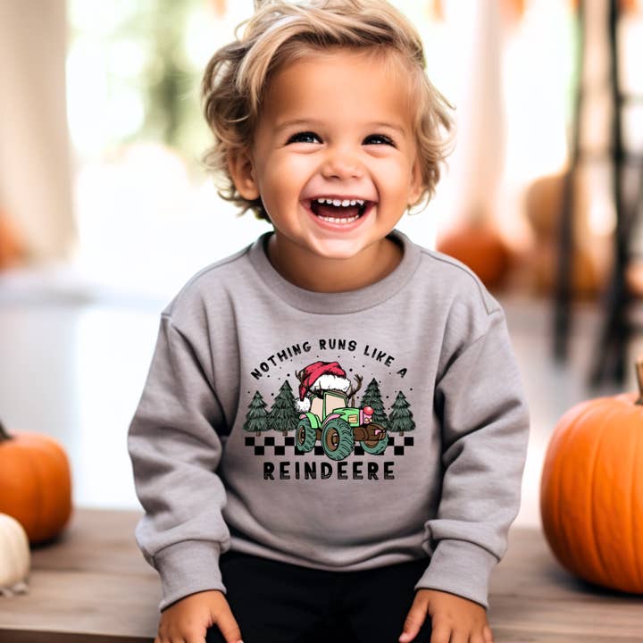 Heather Gray Nothing Runs Like A Reindeere Sweatshirt for wholesale on Faire