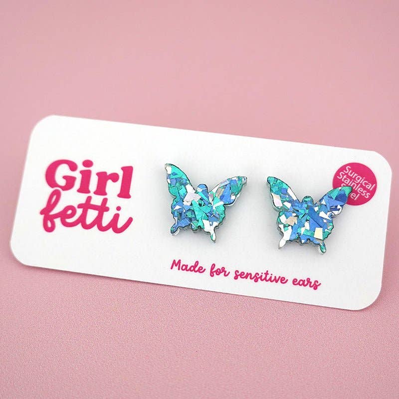 Girlfetti - Wholesale Stud/Post Earrings - Butterfly Acrylic Stud Earrings6