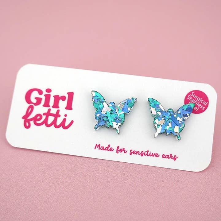Girlfetti - Wholesale Stud/Post Earrings - Butterfly Acrylic Stud Earrings6