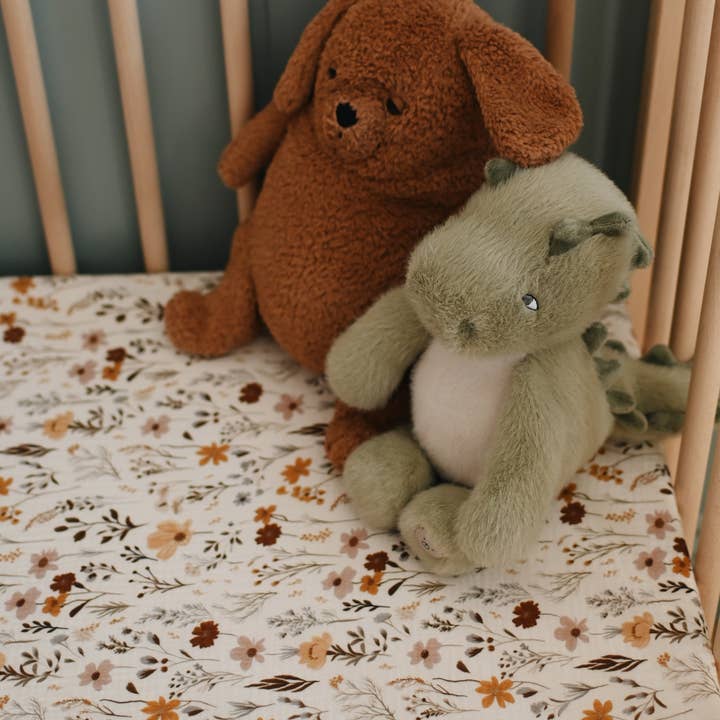 Minika - Wholesale Cot/Crib Sheets - Crepe standard crib sheet - Wildflowers3