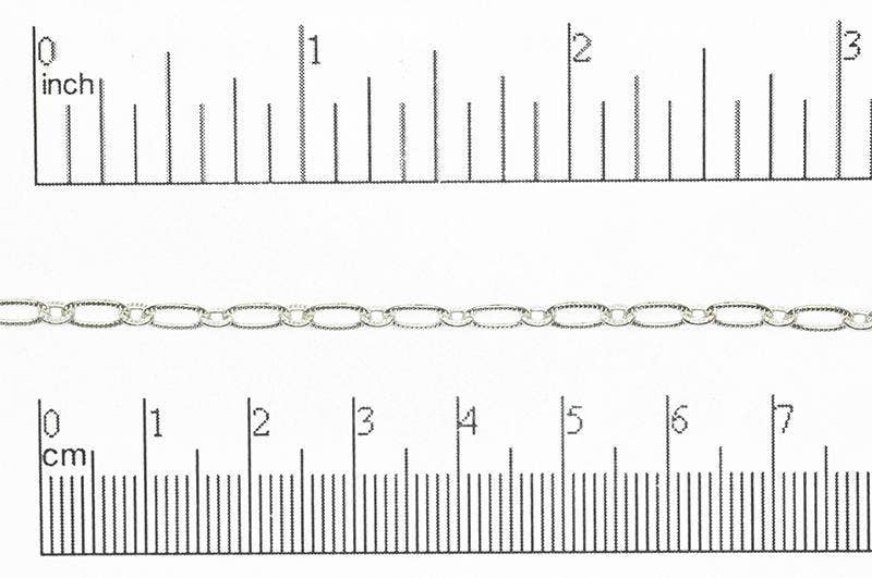Continental Beads - Wholesale Craft Supplies - 6.4mm x 3mm Textured Oval Cable Chain Sold by The Foot - CH 8207