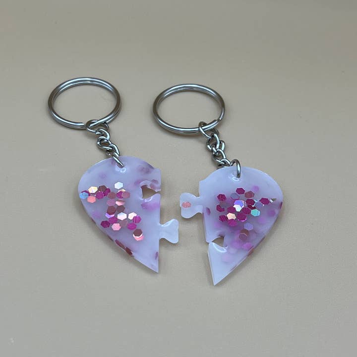 Gardeners Harbor - Wholesale Keychain - Unisex - Heart Puzzle Pieces Key Chain SetsÂ