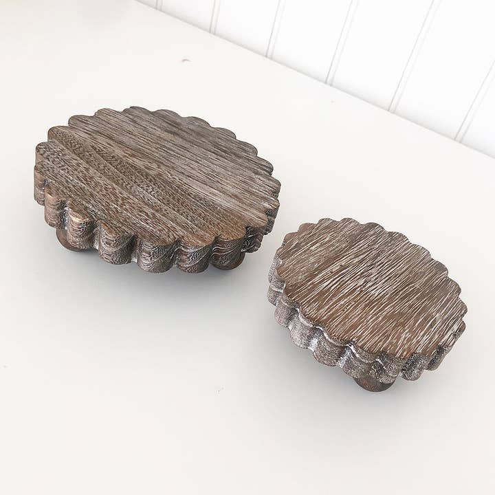 Foundations Decor - Wholesale Desk Riser - Foundations Decor Mini Scalloped Risers (Set of 2)