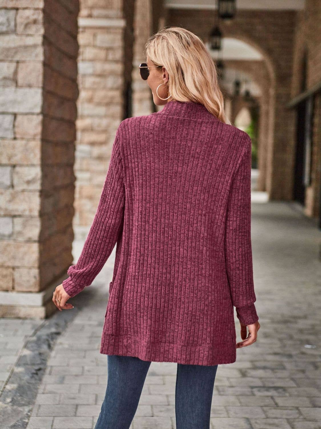 Beyond Apparel - Wholesale Cardigan - Women's - Open Front Cardigan with Pockets1