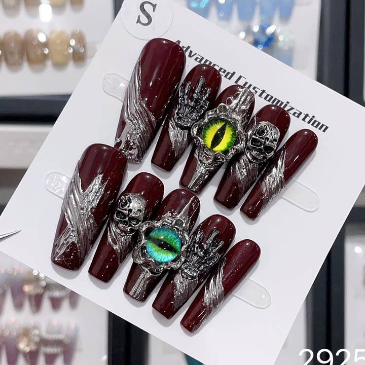 hand made Press on Nails 29255 for wholesale by foamboxnail