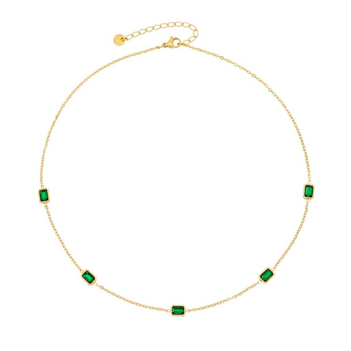Emerald Green Chain Choker Necklace for wholesale by Zoi Era