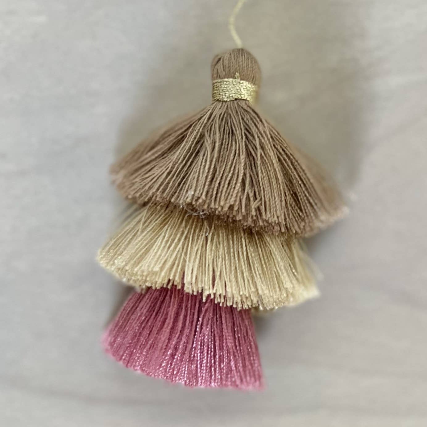 Palmy Pineapple - Wholesale Keychain - Women's - 3 Tiered Ombre Cotton Tassel with Gold Loop26