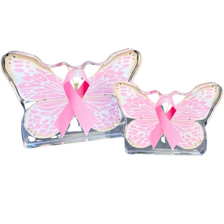 Pré-encomenda “Borboleta do Cancro da Mama” Acrílico Shelfie por atacado de MK Decker Designs