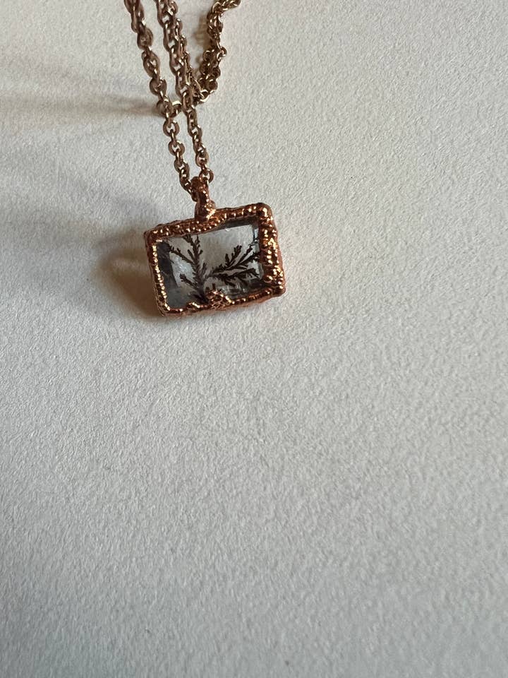 Dainty Dendrite Agate necklace #2 for wholesale by Bare Bones Jewelry London