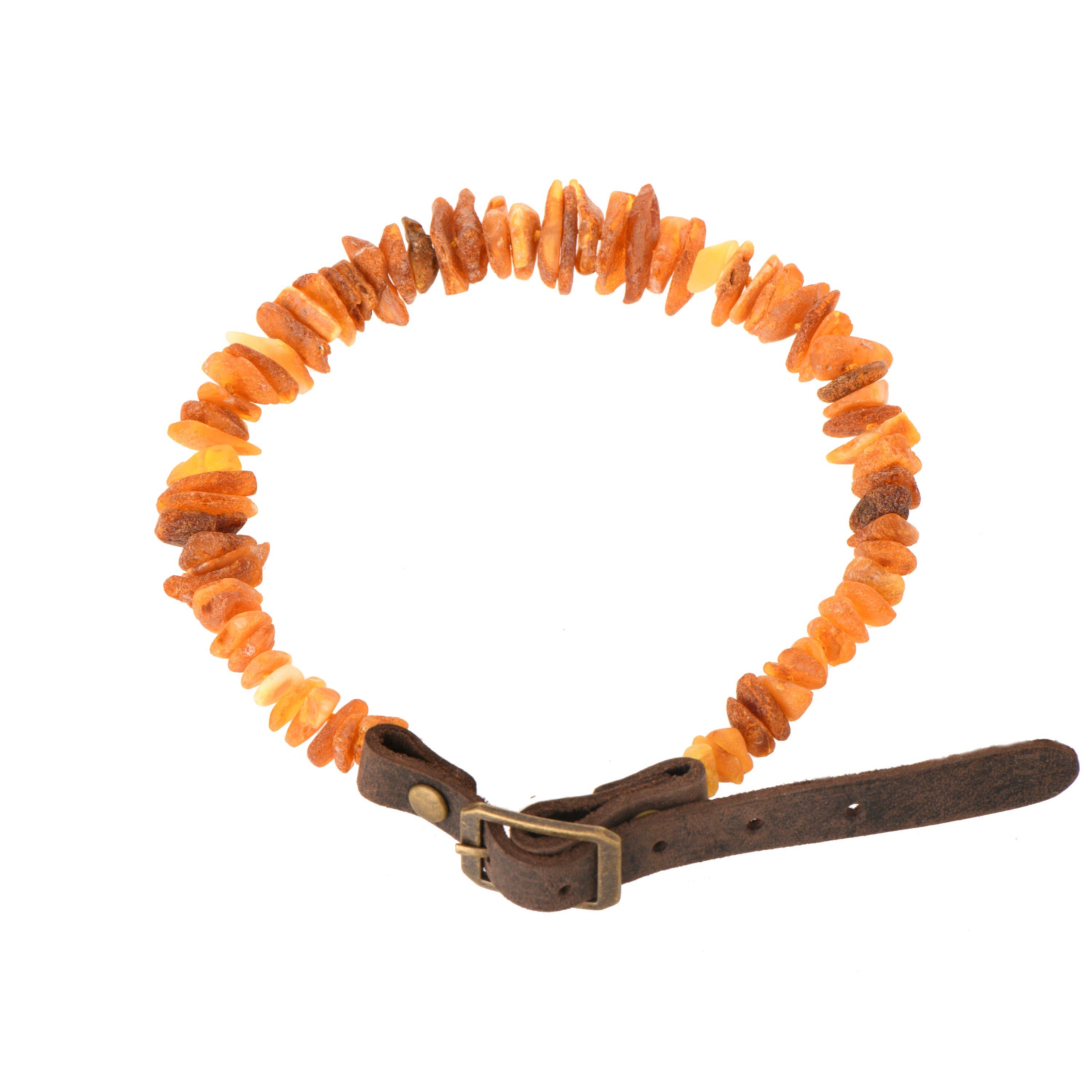 The Natural Amber - Wholesale Pet Collar - Cat/Dog - Cognac & Honey Amber Pet Collars with Leather Strap5
