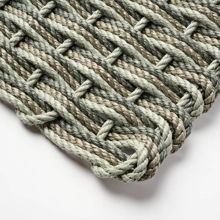 The Rope Co. - Wholesale Door Mat - Sage + Mushroom + Blue Spruce Triple Weave Doormat