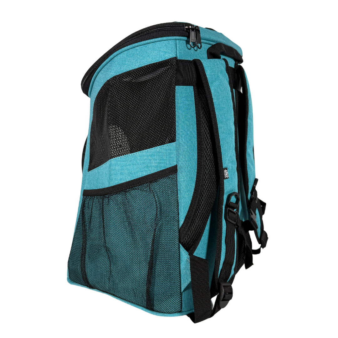 "The Fat Cat" Cat Backpack in Aqua - For Larger Cats for wholesale on Faire4