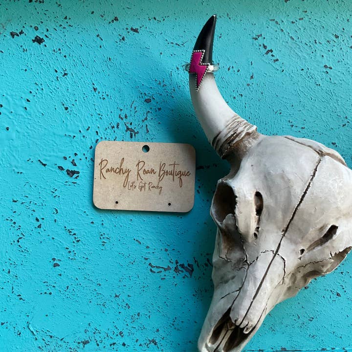 Ranchy Roan Boutique - Wholesale Cocktail/Statement Ring - Thunder Stone Stretch Ring