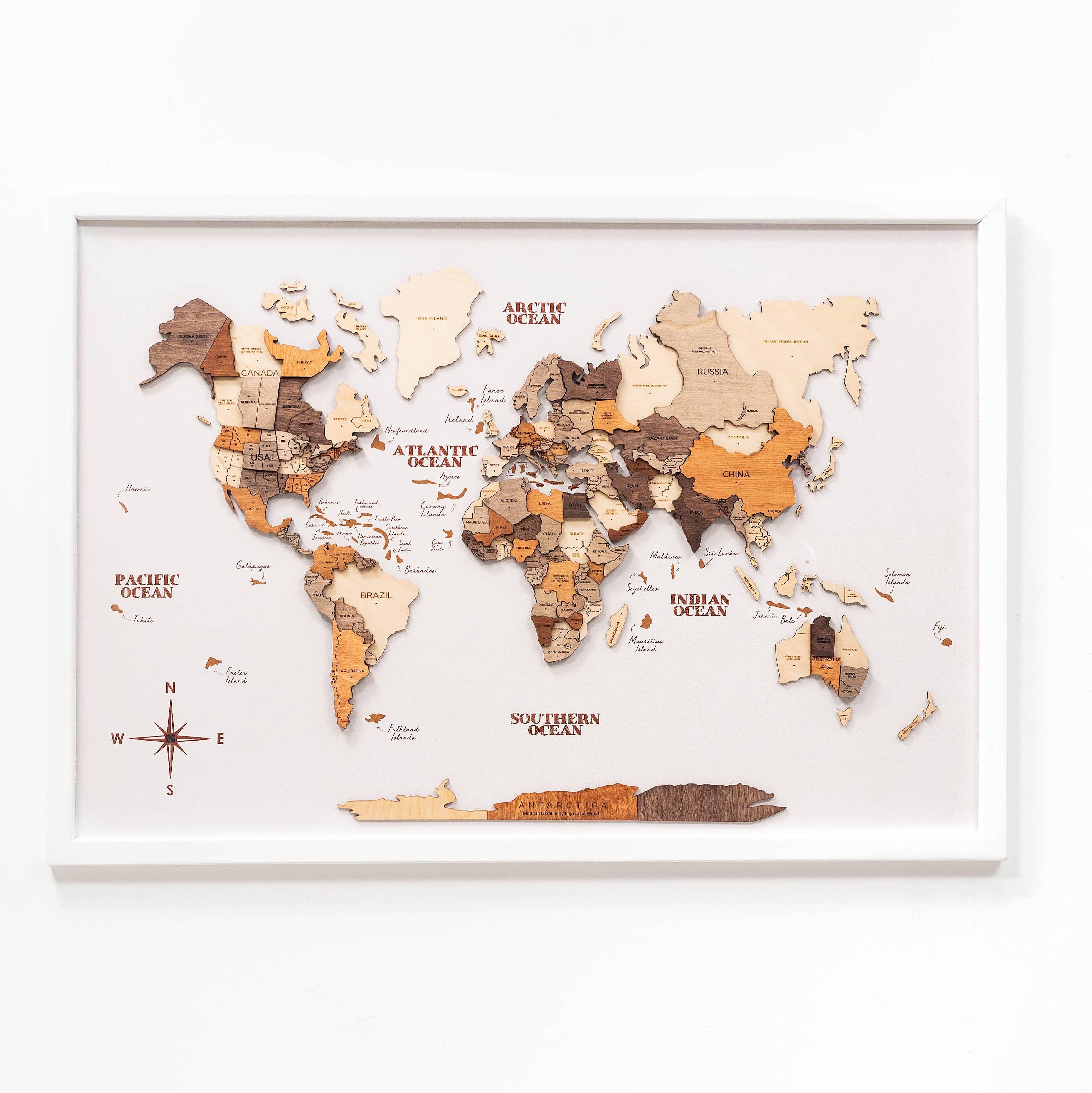 EnjoyTheWood - Wholesale Map - 3D Wooden Panel World Map0