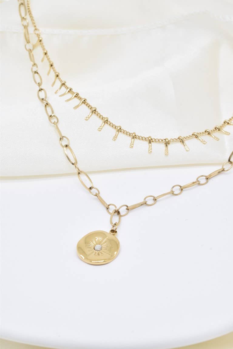 Kapyco – wholesale Pendant/charm necklace – Double-row stainless steel necklace - BJ2102561