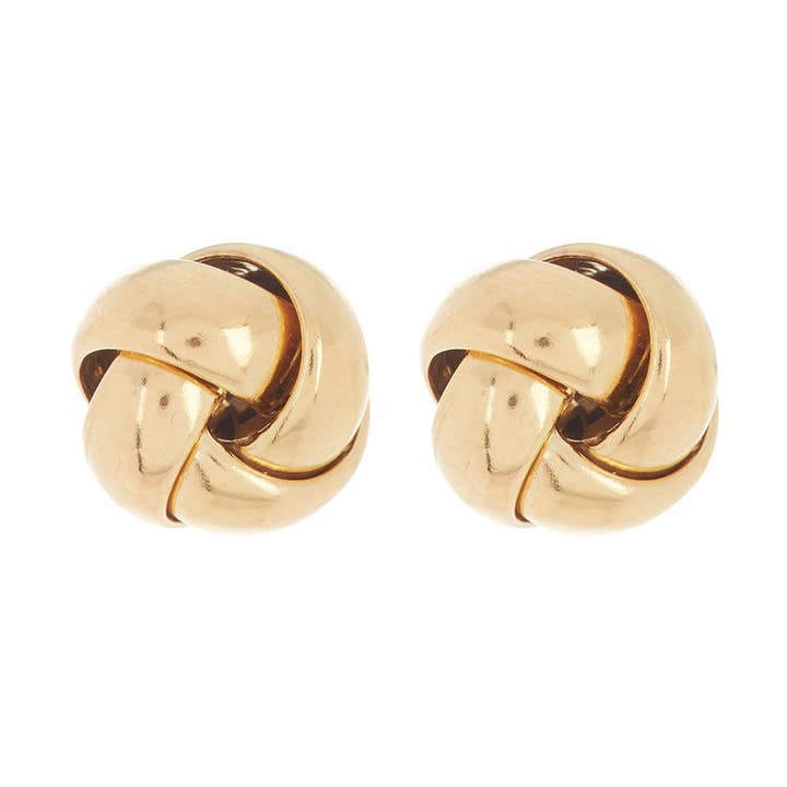 Adornia - Vendita all'ingrosso Orecchini a bottone - Orecchini Knot argento oro0