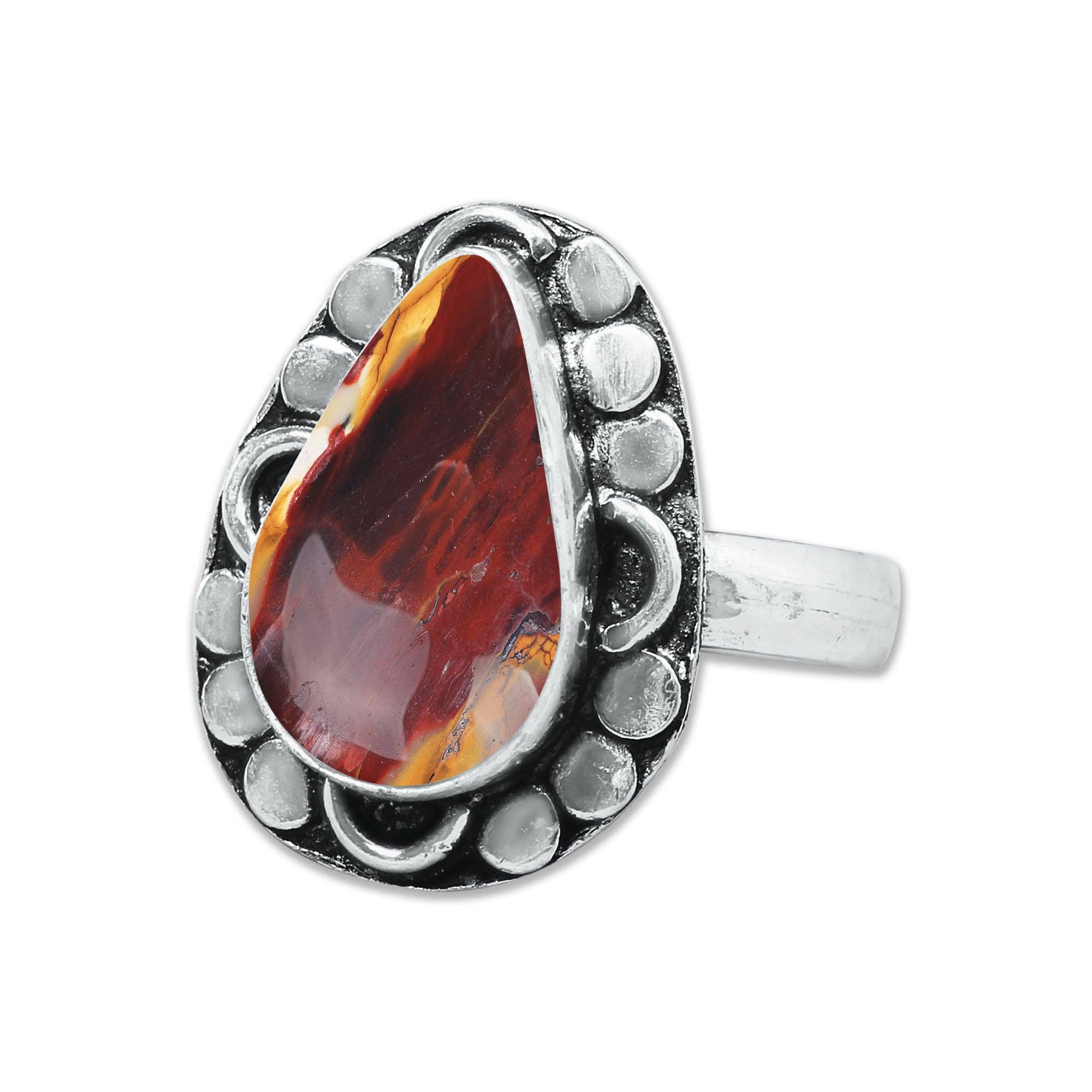 Handmade Jewels - Wholesale Cocktail/Statement Ring - Mookaite Jasper Rings – Handmade, Silver-Plated, Bold Earth Tones (Made to Order)9