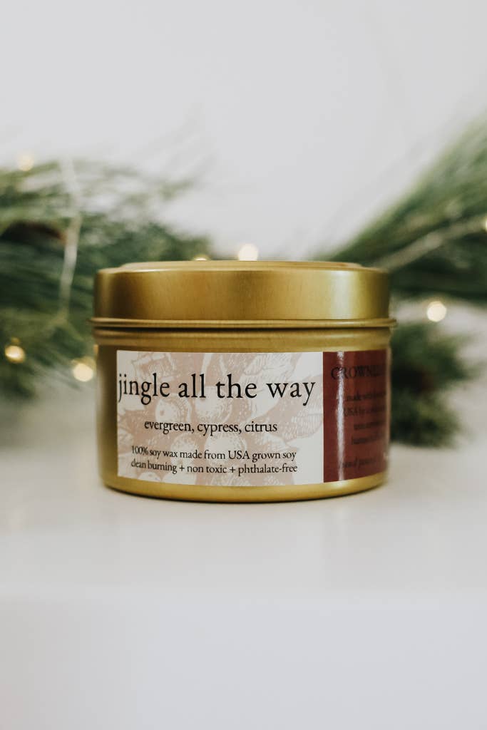 Crowned Free - Wholesale Travel candles - Jingle all the Way Candle - Mini - Made by Survivors