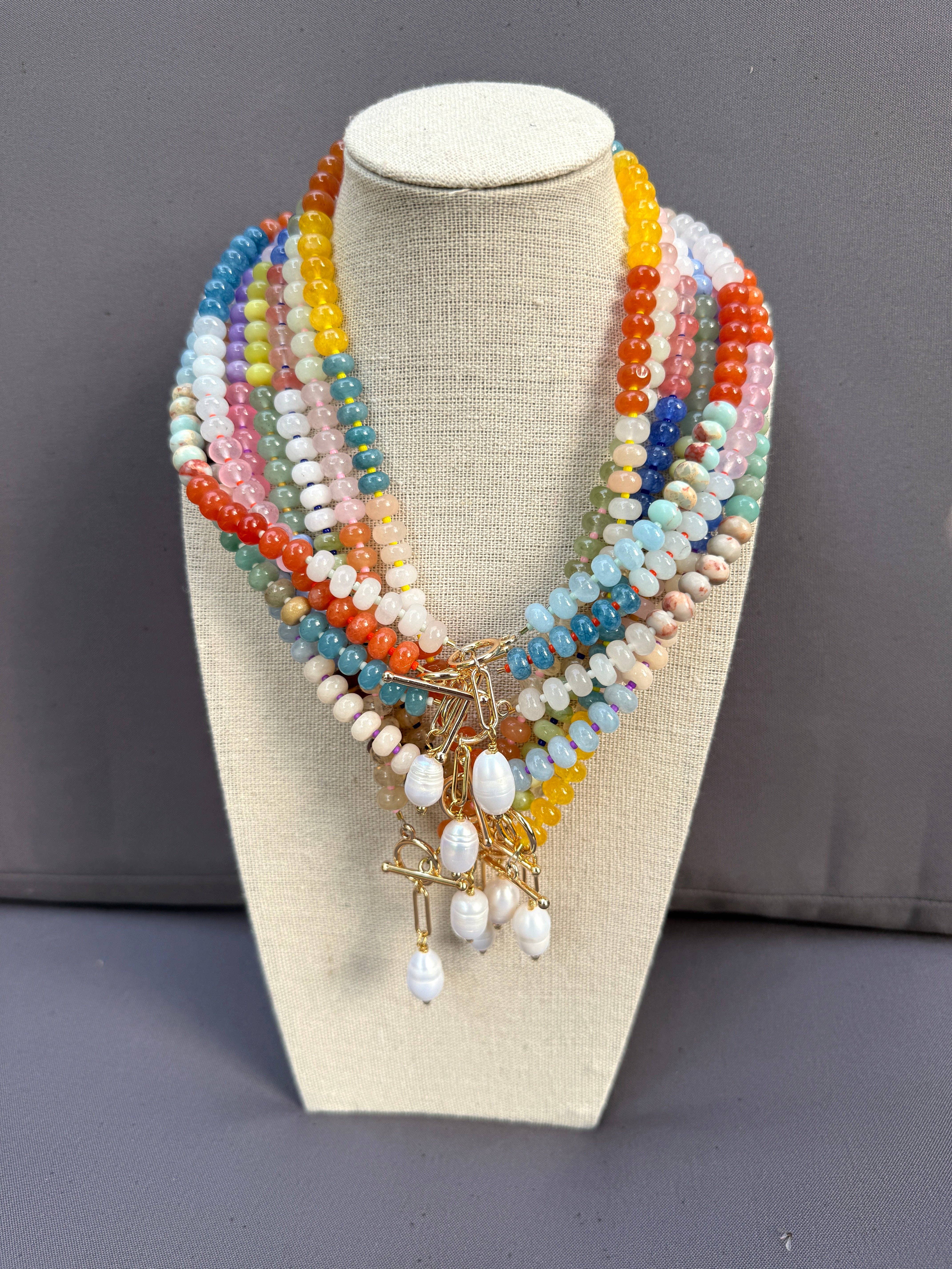 XTRA by Stacey - Wholesale Beaded/pearl necklace - The Gemstone Candy Necklace (8 Color Options)3