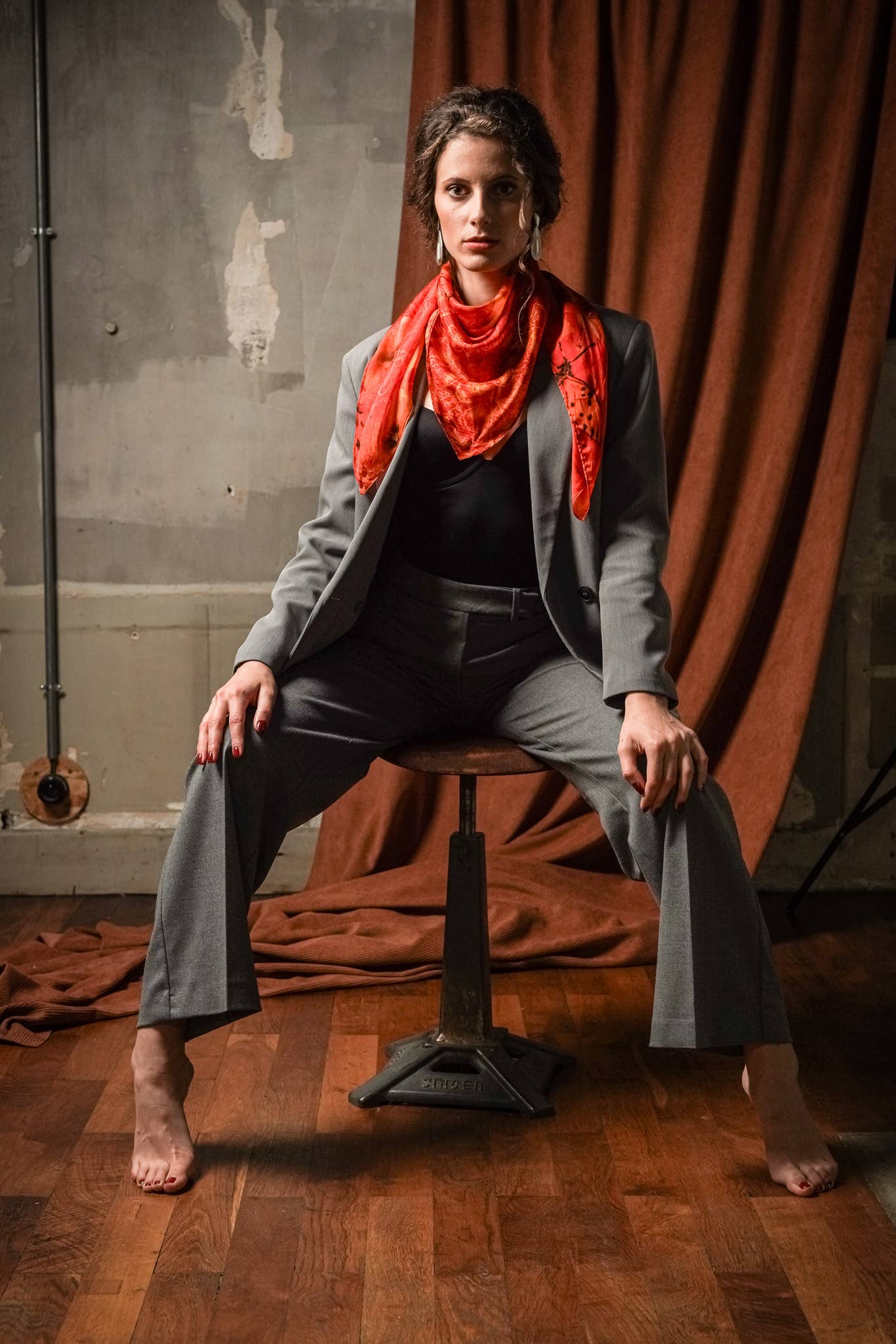 FST le french studio - Wholesale Scarf - Women's - Modal square 90x90cm printed MAELDANE2