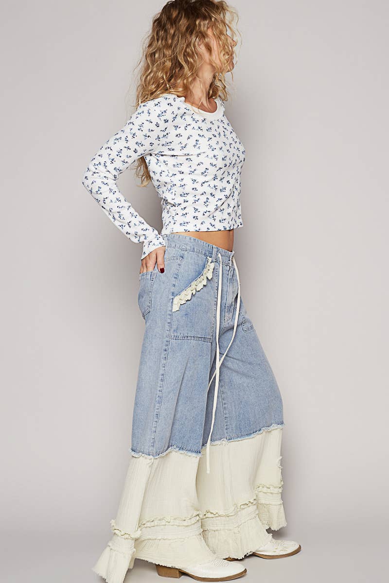 Pol Clothing - Wholesale Pants - Women's - Vintage washed double gauze wide pants5