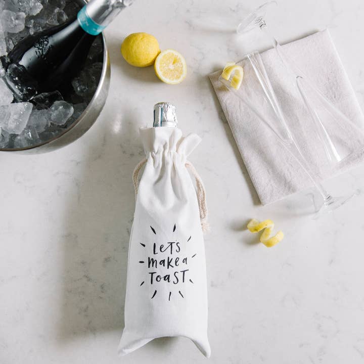 In the Daylight - Wholesale Wine gift bag - Make a Toast Canvas Wine Bag3
