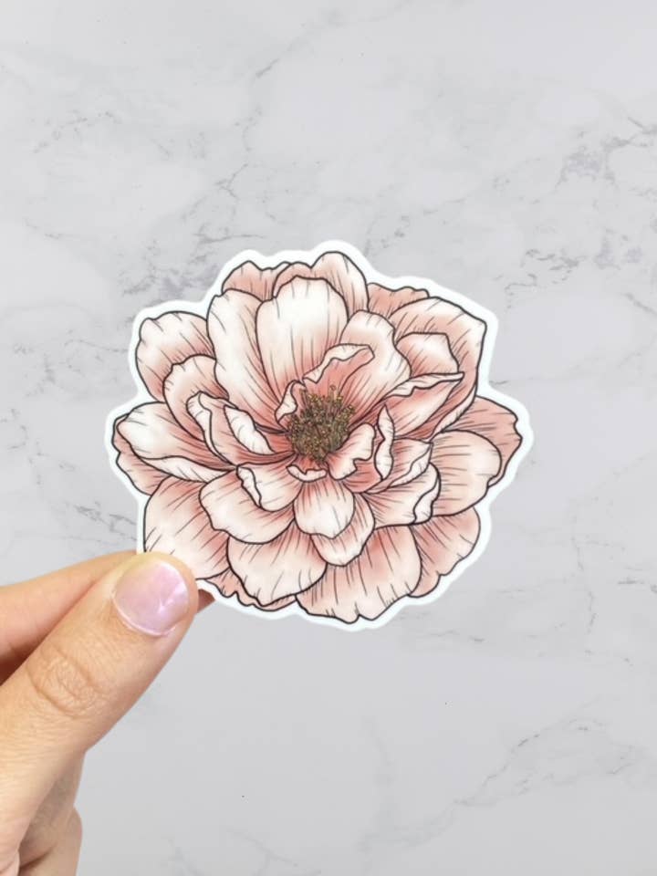 Autocollant Wild Rose, vinyle imperméable pour la vente par Karen B Creations