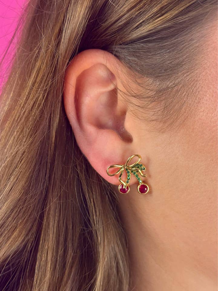 Pendientes de Lazo de Cereza para venta al por mayor de Jess Lea
