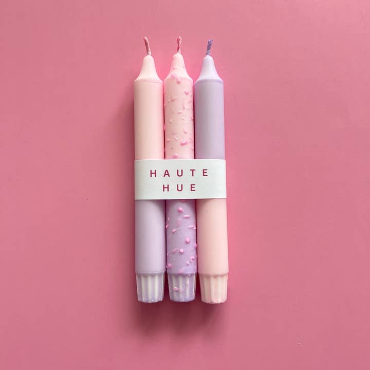 Taper candles - Set of 3 - Blush for wholesale by Haute Hue Candles
