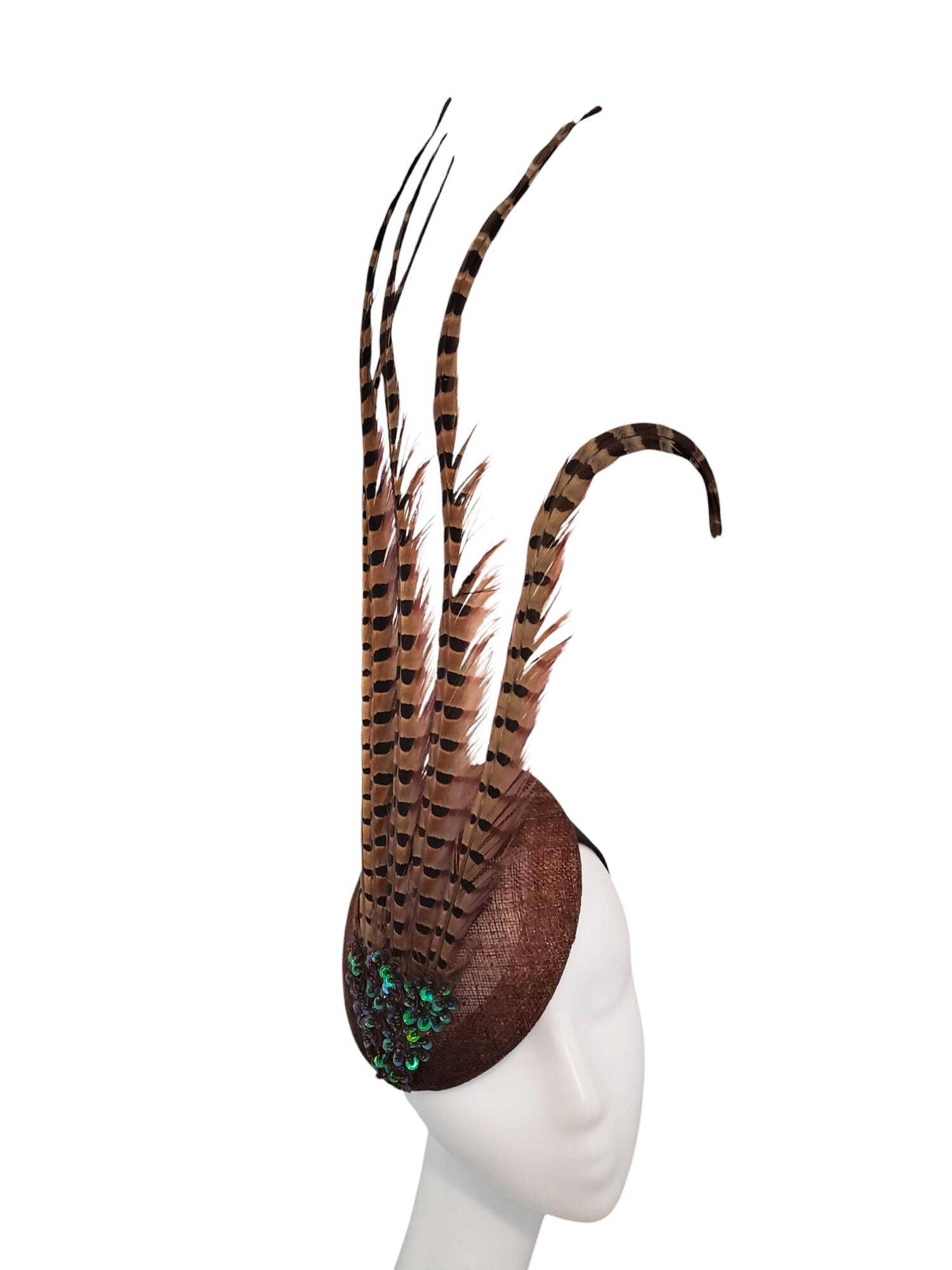 Rehoboth Hats - Wholesale Fascinator Hat - Women's - Sinamay Pillbox Hat with Pheasant Feathers for Events7