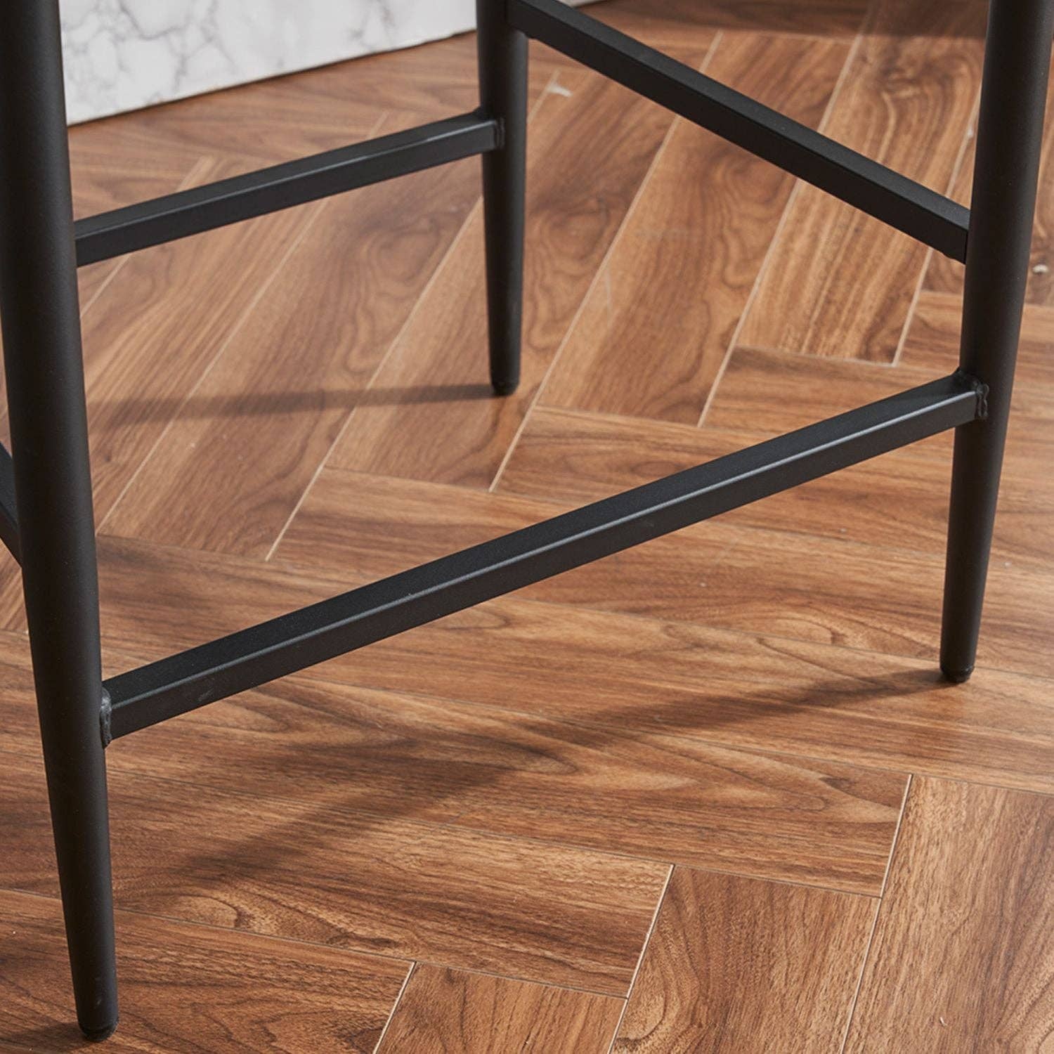 BlakOutlet - Wholesale Krukje - Moderne gestoffeerde barkrukken set van 2, Bouclé stof counterhoogte stoelen8