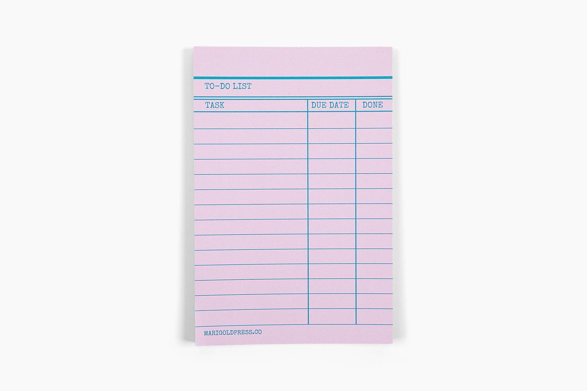 Marigold Press - Wholesale Notepad - Library Card Notepad - Pink1
