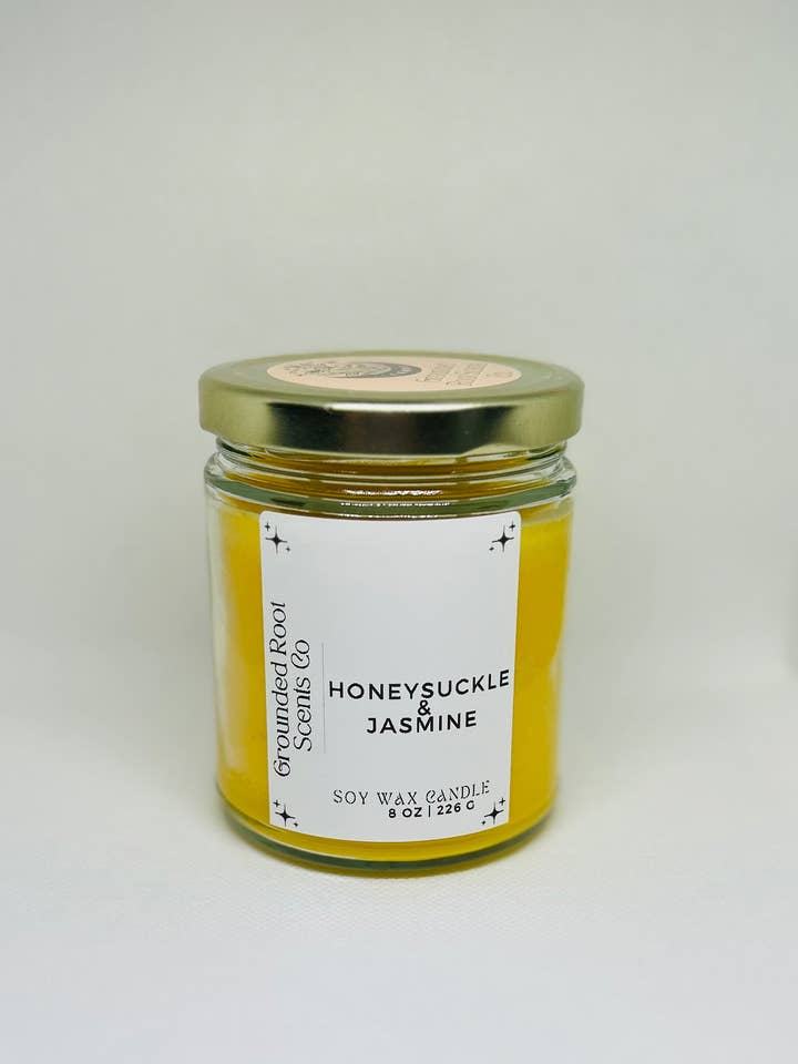 Bougie Chèvrefeuille et jasmin pour la vente par Grounded Root Scents Co