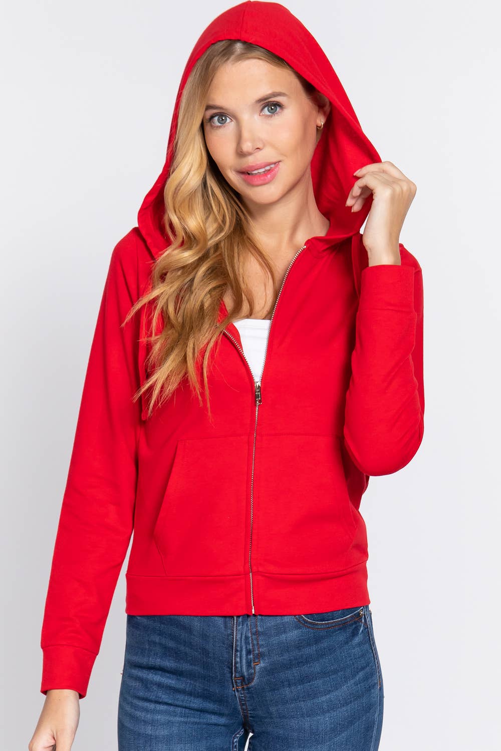 Active Basic | Active USA - Wholesale Hoodie - Women's - Long Sleeve Zipper French Terry Hoodie Jacket7