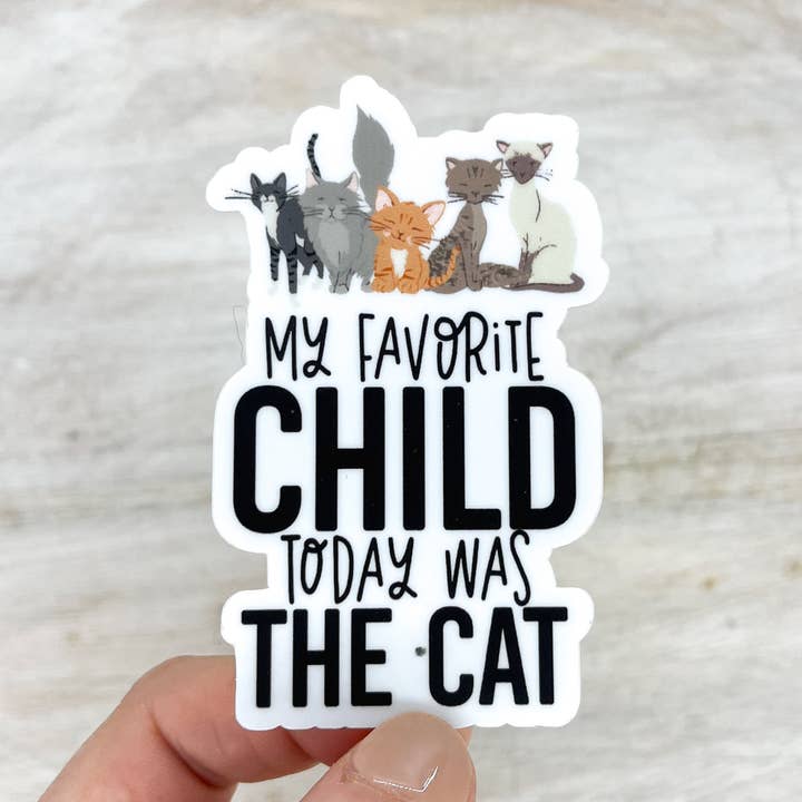Savannah and James Co – Engroshandel Klistermærke – Mit yndlingsbarn i dag var katten, klistermærket, 3x3 tommer0