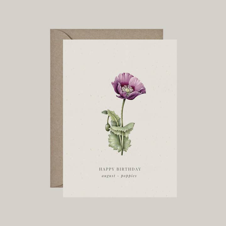 De Papierboetiek - Wholesale Birthday Card - Birth flowers | 12 birthday cards with envelope10