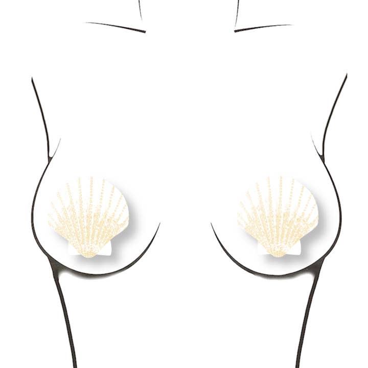 Niptees - Wholesale Nipple Pasties - Women's - Beach-Themed Seashell Nipple Cover Pasties6