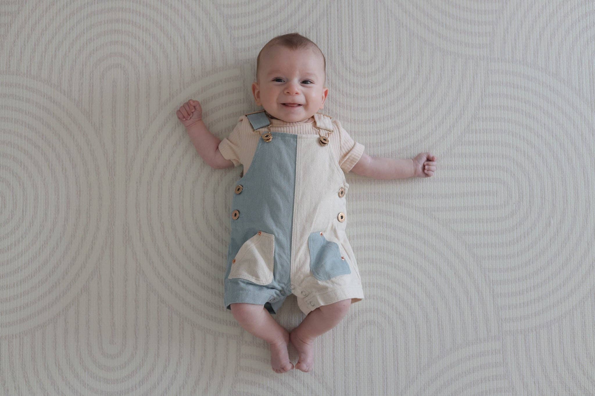 With Love for Kids - Wholesale Overalls - Baby - Everett Short Overalls - SPLIT BLUE1