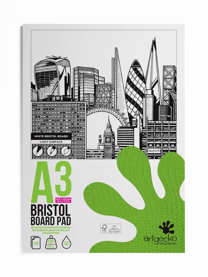 Pro Bristol Board Pad A3 Portrait for wholesale by Artgecko Sketch